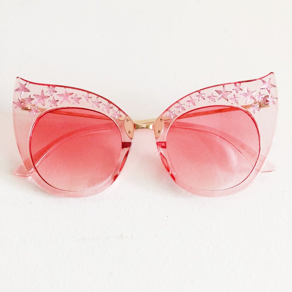 Oversized Cat Eye Sunglasses Transparent Pink
